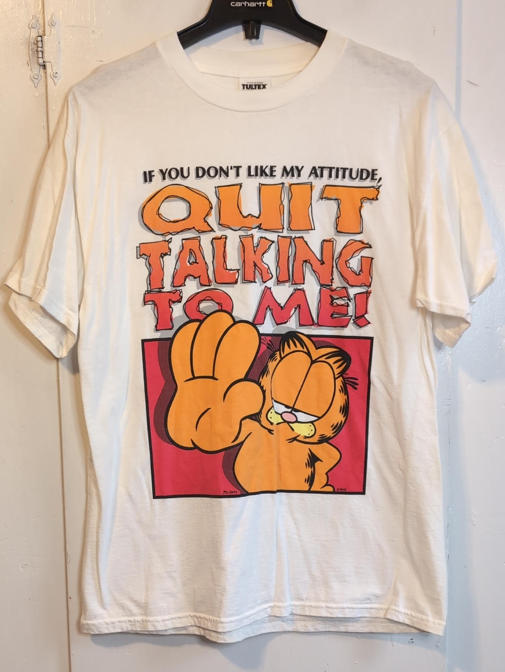 Vint. 90s Garfield tee mens large
